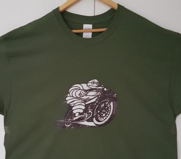 Michelin Man on Bike Retro T Shirt